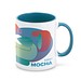 Mocha Keramikbecher, 350 ml, weiß innen hellblau