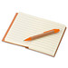 Notizbuch mit Kugelschreiber Mini, liniert, natur/orange