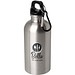 Oregon 400 ml RCS-zertifizierte, einwandige Trinkflasche aus Edelstahl mit Karabinerhaken, silber