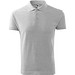 Polohemd Herren Pique Polo, S, hellgrau melliert