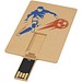 Rechteckiger, ausklappbarer USB-Stick in Kreditkarten-Format, Kraftpapier, 2GB
