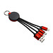 reeves® 3-in-1 Ladekabel mit Beleuchtung PUHALANI, rot/rot
