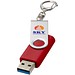 Rotate USB-Stick 3.0 mit Schlüsselanhänger, mittelrot, 16GB