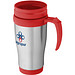 Sanibel Isolierbecher, 400 ml, silber,rot