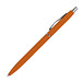 Schlanker, gummierter Kugelschreiber, schwarze Mine, orange