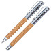 Schreibset York aus Kork/Metall, blaue Mine, braun