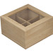 Teeaufbewahrungsbox aus Bambus mit Glasdeckel für 40 Teebeutel, beige