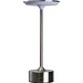 Tischlampe aus Edelstahl, silbergrau