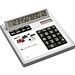 Tischrechner Eigendesign mit 12 Digits aus Kunststoff, Solar, weiß
