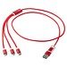 Versatile 5-in-1 Ladekabel aus recyceltem Aluminium, rot