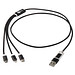 Versatile 5-in-1 Ladekabel aus recyceltem Aluminium, schwarz