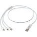 Versatile 5-in-1 Ladekabel aus recyceltem Aluminium, silber