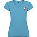 Victoria T-Shirt mit V-Ausschnitt für Damen, türkis, S