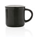 Vintage Keramiktasse, schwarz, weiß