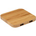 Wireless Charger aus Bambus mit 2 USB-Hubs, hellbraun