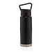 XD COLLECTION Auslaufsichere Vakuum-Flasche mit Tragegriff, 650 ml, schwarz