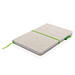 XD COLLECTION Eco Jute Baumwoll-Notizbuch, DIN A5, liniert, hellbraun/grün XD COLLECTION Eco Jute Baumwoll-Notizbuch, DIN A5, liniert, hellbraun/grün