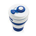 XD COLLECTION faltbarer Silikon-Becher, 350 ml, blau