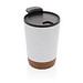 XD COLLECTION GRS rPP Edelstahl-Kaffeebecher mit Kork, weiß