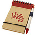 Zuse Spiral Notizblock mit Stift, DIN A7, liniert, natur,rot