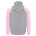 Badet zweifarbiger Kapuzenpullover für Kinder, heather grau / hellrosa, 3/4