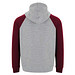Badet zweifarbiger Kapuzenpullover für Kinder, heather grau / Garnet, 7/8