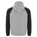 Badet zweifarbiger Kapuzenpullover Unisex, heather grau / schwarz, 2XL