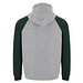 Badet zweifarbiger Kapuzenpullover Unisex, heather grau / dunkelgrün, 2XL