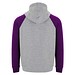 Badet zweifarbiger Kapuzenpullover Unisex, heather grau / lila, 2XL