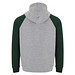 Badet zweifarbiger Kapuzenpullover Unisex, heather grau / dunkelgrün, XS