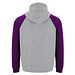 Badet zweifarbiger Kapuzenpullover Unisex, heather grau / lila, XS