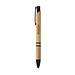 Bambus-Kugelschreiber Bamboo IV, Beschläge schwarz, Mine blau
