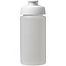 Baseline® Plus grip 500 ml Sportflasche mit Klappdeckel, transparent/weiß