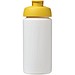 Baseline® Plus grip 500 ml Sportflasche mit Klappdeckel, weiß/gelb