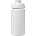 Baseline® Plus grip 500 ml Sportflasche mit Klappdeckel, weiß/weiß