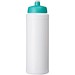 Baseline® Plus grip 750 ml Sportflasche mit Sportdeckel, weiß/aquablau