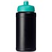 Baseline Recycelte Sportflasche, 500 ml, schwarz/aquablau