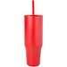 Brady 900 ml RCS-zertifizierter Isolierbecher mit Silikon Trinkhalm, rot