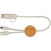 Chechia 30 cm 5-in-1 Kabel aus recyceltem Kunststoff für Datenübertragung und 27W Schnellladung mit Bambusdetails, weiss