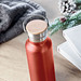 Isolierflasche Helsinki mit Bambusdeckel, 500 ml, rot