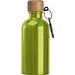 Edelstahltrinkflasche mit Karabiner, 400ml, apfelgrün
