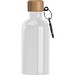 Edelstahltrinkflasche mit Karabiner, 400ml, weiß
