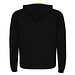 Fuji Kaputzensweatjacke Unisex, schwarz / Fluor Yellow, 2XL