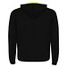 Fuji Kaputzensweatjacke Unisex, schwarz / Fluor Yellow, S