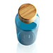 GRS rPET Flasche mit Bambus-Deckel, blau