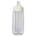 HydroFruit 700 ml Sportflasche aus recyceltem Kunststoff mit Klappdeckel und Trinkhalm, transparent weiss