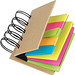 Kleines Ringbuch mit Haftmarkerstreifen und Haftnotizen, braun