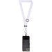 Lyra Verstellbares Lanyard aus RPET mit Telefonhalterung und Sublimationsdruck, schwarz