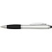 Nash RCS Stylus Kugelschreiber aus recyceltem Kunststoff mit farbigem Schaft und schwarzem Griff (schwarze Tinte), silber