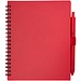 Niove Softcover Notizbuch aus recyceltem Kunststoff mit Kugelschreiber (blaue Mine), rot